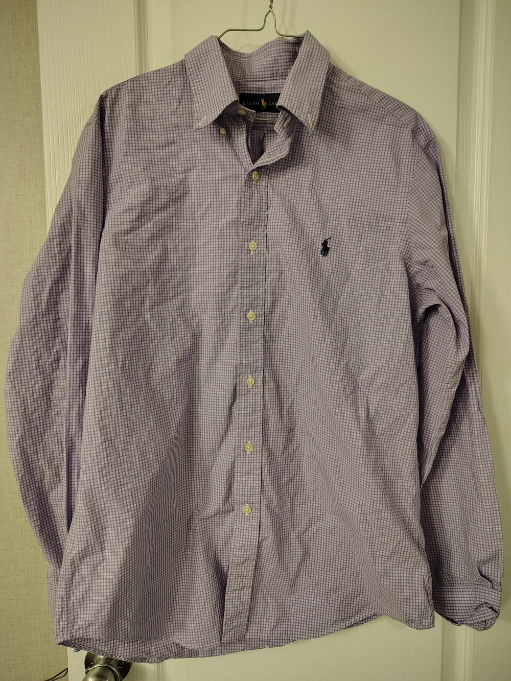 Ralph Lauren Men’s Lavender Micro-Check Button-Down Shirt